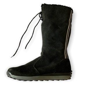 NEVADA Black Kerri Leather Upper Platform Tall Boots Size 10M